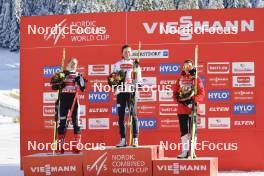 13.01.2024, Oberstdorf, Germany (GER): Ida Marie Hagen (NOR), Mari Leinan Lund (NOR), Gyda Westvold Hansen (NOR), (l-r) - FIS world cup nordic combined women, individual gundersen HS106/5km, Oberstdorf (GER). www.nordicfocus.com. © Volk/NordicFocus. Every downloaded picture is fee-liable.