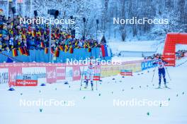 14.01.2024, Oberstdorf, Germany (GER): Marte Leinan Lund (NOR), Daniela Dejori (ITA), (l-r)  - FIS world cup nordic combined women, compact HS106/5km, Oberstdorf (GER). www.nordicfocus.com. © Volk/NordicFocus. Every downloaded picture is fee-liable.