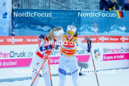 14.01.2024, Oberstdorf, Germany (GER): Ida Marie Hagen (NOR), Gyda Westvold Hansen (NOR), (l-r)  - FIS world cup nordic combined women, compact HS106/5km, Oberstdorf (GER). www.nordicfocus.com. © Volk/NordicFocus. Every downloaded picture is fee-liable.