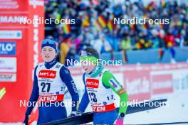 14.01.2024, Oberstdorf, Germany (GER): Greta Pinzani (ITA), Teja Pavec (SLO), (l-r)  - FIS world cup nordic combined women, compact HS106/5km, Oberstdorf (GER). www.nordicfocus.com. © Volk/NordicFocus. Every downloaded picture is fee-liable.