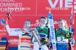 27.01.2024, Schonach, Germany (GER): Ida Marie Hagen (NOR), Mari Leinan Lund (NOR), Nathalie Armbruster (GER), (l-r) - FIS world cup nordic combined women, individual gundersen HS100/4km, Schonach (GER). www.nordicfocus.com. © Volk/NordicFocus. Every downloaded picture is fee-liable.