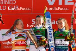27.01.2024, Schonach, Germany (GER): Ida Marie Hagen (NOR), Mari Leinan Lund (NOR), Nathalie Armbruster (GER), (l-r) - FIS world cup nordic combined women, individual gundersen HS100/4km, Schonach (GER). www.nordicfocus.com. © Volk/NordicFocus. Every downloaded picture is fee-liable.