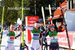 27.01.2024, Schonach, Germany (GER): Ida Marie Hagen (NOR), Mari Leinan Lund (NOR), Nathalie Armbruster (GER), (l-r)  - FIS world cup nordic combined women, individual gundersen HS100/4km, Schonach (GER). www.nordicfocus.com. © Volk/NordicFocus. Every downloaded picture is fee-liable.