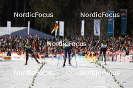 28.01.2024, Schonach, Germany (GER): Nathalie Armbruster (GER), Lena Brocard (FRA), Haruka Kasai (JPN), (l-r)  - FIS world cup nordic combined women, individual gundersen HS100/8km, Schonach (GER). www.nordicfocus.com. © Volk/NordicFocus. Every downloaded picture is fee-liable.