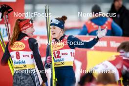 02.02.2024, Seefeld, Austria (AUT): Jenny Nowak (GER), Daniela Dejori (ITA), (l-r)  - FIS world cup nordic combined women, individual gundersen HS109/5km, Seefeld (AUT). www.nordicfocus.com. © Modica/NordicFocus. Every downloaded picture is fee-liable.