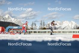 03.02.2024, Seefeld, Austria (AUT): Annalena Slamik (AUT), Sana Azegami (JPN), (l-r)  - FIS world cup nordic combined women, individual gundersen HS109/5km, Seefeld (AUT). www.nordicfocus.com. © Modica/NordicFocus. Every downloaded picture is fee-liable.
