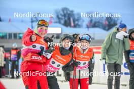 10.02.2024, Otepaeae, Estonia (EST): Anju Nakamura (JPN), Sana Azegami (JPN), Yuna Kasai (JPN), Haruka Kasai (JPN), (l-r)  - FIS world cup nordic combined women, individual gundersen HS97/5km, Otepaeae (EST). www.nordicfocus.com. © Authamayou/NordicFocus. Every downloaded picture is fee-liable.