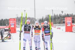 11.02.2024, Otepaeae, Estonia (EST): Mari  Leinan Lund (NOR), Ida Marie  Hagen (NOR), Gyda  Westvold Hansen (NOR), (l-r)  - FIS world cup nordic combined women, individual gundersen HS97/5km, Otepaeae (EST). www.nordicfocus.com. © Authamayou/NordicFocus. Every downloaded picture is fee-liable.