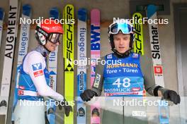 02.01.2024, Innsbruck, Austria (AUT): Manuel Fettner (AUT), Halvor Egner Granerud (NOR), (l-r) - FIS world cup ski jumping men, four hills tournament, individual HS130, Innsbruck (AUT). www.nordicfocus.com. © Reichert/NordicFocus. Every downloaded picture is fee-liable.