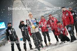 06.01.2024, Bischofshofen, Austria (AUT): Ren Nikaido (JPN), Junshiro Kobayashi (JPN), Taku Takeuchi (JPN), Ryoyu Kobayashi (JPN), (l-r) - FIS world cup ski jumping men, four hills tournament, individual HS142, Bischofshofen (AUT). www.nordicfocus.com. © Reichert/NordicFocus. Every downloaded picture is fee-liable.