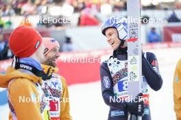 28.01.2024, Bad Mitterndorf, Germany (GER): Pius Paschke (GER), Andreas Wellinger (GER), (l-r)  - FIS world championships ski flying men, team HS235, Bad Mitterndorf (GER). www.nordicfocus.com. © Thibaut/NordicFocus. Every downloaded picture is fee-liable.