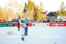 28.01.2024, Bad Mitterndorf, Germany (GER): Domen Prevc (SLO), Peter Prevc (SLO), Timi Zajc (SLO), Lovro Kos (SLO), (l-r)  - FIS world championships ski flying men, team HS235, Bad Mitterndorf (GER). www.nordicfocus.com. © Thibaut/NordicFocus. Every downloaded picture is fee-liable.