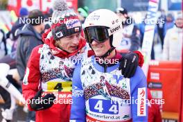 28.01.2024, Bad Mitterndorf, Germany (GER): Dawid Kubacki (POL), Piotr Zyla (POL), (l-r)  - FIS world championships ski flying men, team HS235, Bad Mitterndorf (GER). www.nordicfocus.com. © Thibaut/NordicFocus. Every downloaded picture is fee-liable.