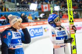 01.01.2024, Oberstdorf, Germany (GER): Eva Pinkelnig (AUT), Jacqueline Seifriedsberger (AUT), (l-r) - FIS world cup ski jumping women, individual HS137, Oberstdorf (GER). www.nordicfocus.com. © Manzoni/NordicFocus. Every downloaded picture is fee-liable