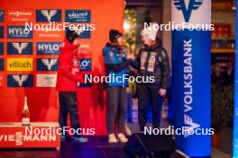 03.01.2024, Villach, Austria (AUT): Yuki Ito (JPN), Julia Muehlbacher (AUT), Nika Kriznar (SLO), (l-r)  - FIS world cup ski jumping women, individual HS98, Villach (AUT). www.nordicfocus.com. © Barbieri/NordicFocus. Every downloaded picture is fee-liable.