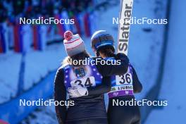 27.01.2024, Ljubno, Slovenia (SLO): Abigail Strate (CAN), Alexandria Loutitt (CAN), (l-r)  - FIS world cup ski jumping women, individual HS94, Ljubno (SLO). www.nordicfocus.com. © Barbieri/NordicFocus. Every downloaded picture is fee-liable.