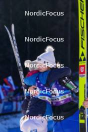 28.01.2024, Ljubno, Slovenia (SLO): Eva Pinkelnig (AUT), Nika Kriznar (SLO), (l-r)  - FIS world cup ski jumping women, individual HS94, Ljubno (SLO). www.nordicfocus.com. © Barbieri/NordicFocus. Every downloaded picture is fee-liable.