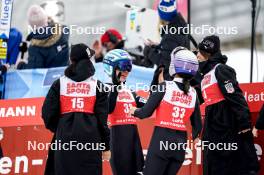 01.03.2024, Lahti, Finland (FIN): Nozomi Maruyama (JPN), Yuki Ito (JPN), Sara Takanashi (JPN), Kurumi Ichinohe (JPN), (l-r)  - FIS world cup ski jumping women, individual HS130, Lahti (FIN). www.nordicfocus.com. © Thibaut/NordicFocus. Every downloaded picture is fee-liable.