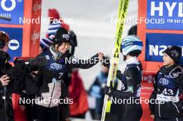 13.03.2024, Trondheim, Norway (NOR): Kurumi Ichinohe (JPN), Yuki Ito (JPN), Sara Takanashi (JPN), (l-r)  - FIS world cup ski jumping women, individual HS140, Trondheim (NOR). www.nordicfocus.com. © Thibaut/NordicFocus. Every downloaded picture is fee-liable.