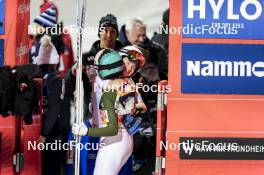 13.03.2024, Trondheim, Norway (NOR): Nika Kriznar (SLO), Nika Prevc (SLO), (l-r)  - FIS world cup ski jumping women, individual HS140, Trondheim (NOR). www.nordicfocus.com. © Thibaut/NordicFocus. Every downloaded picture is fee-liable.