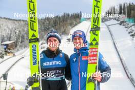 17.03.2024, Vikersund, Norway (NOR): Silje Opseth (NOR), Stefan Kraft (AUT), (l-r) - FIS world cup ski flying women, individual HS240, Vikersund (NOR). www.nordicfocus.com. © Authamayou/NordicFocus. Every downloaded picture is fee-liable.