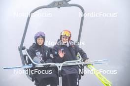 15.03.2024, Vikersund, Norway (NOR): Sara Takanashi (JPN), Selina Freitag (GER), (l-r) - FIS world cup ski flying women, training, Vikersund (NOR). www.nordicfocus.com. © Authamayou/NordicFocus. Every downloaded picture is fee-liable.