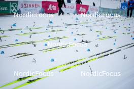 13.01.2024, Sexten, Italy (ITA): Fischer skis at the start   - Ski Classics 3 Zinnen Ski Marathon - Sexten (ITA). www.nordicfocus.com. © Vanzetta/NordicFocus. Every downloaded picture is fee-liable.