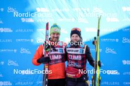 13.01.2024, Sexten, Italy (ITA): Thomas Bing (GER), Ida Dahl (SWE), (l-r) - Ski Classics 3 Zinnen Ski Marathon - Sexten (ITA). www.nordicfocus.com. © Vanzetta/NordicFocus. Every downloaded picture is fee-liable.