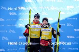 13.01.2024, Sexten, Italy (ITA): Kasper Stadaas (NOR), Ida Dahl (SWE), (l-r) - Ski Classics 3 Zinnen Ski Marathon - Sexten (ITA). www.nordicfocus.com. © Vanzetta/NordicFocus. Every downloaded picture is fee-liable.