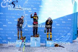 13.01.2024, Sexten, Italy (ITA): Kati Roivas (FIN), Ida Dahl (SWE), Emilie Fleten (NOR), (l-r) - Ski Classics 3 Zinnen Ski Marathon - Sexten (ITA). www.nordicfocus.com. © Vanzetta/NordicFocus. Every downloaded picture is fee-liable.
