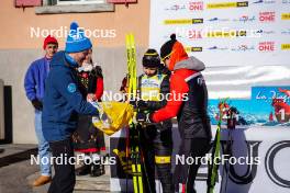 20.01.2024, Zuoz Switzerland (SUI): Emilie Fleten (NOR), Kasper Stadaas (NOR), (l-r) - Ski Classics La Diagonela, Zuoz (SUI). www.nordicfocus.com. © Barbieri/NordicFocus. Every downloaded picture is fee-liable.