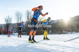 28.01.2024, Trentino, Italy (ITA): Petter Stakston (NOR), Ole Joergen Bruvoll (NOR), (l-r)  - Ski Classics Marcialonga, Trentino (ITA). www.nordicfocus.com. © Vanzetta/NordicFocus. Every downloaded picture is fee-liable.