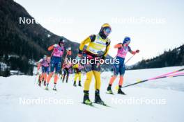 28.01.2024, Trentino, Italy (ITA): Astrid Oeyre Slind (NOR), Emilie Fleten (NOR), Eva Mocnik (SLO), (l-r) - Ski Classics Marcialonga, Trentino (ITA). www.nordicfocus.com. © Vanzetta/NordicFocus. Every downloaded picture is fee-liable.