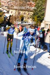 28.01.2024, Trentino, Italy (ITA): Anton Elvseth (SWE), Patrick Fossum Kristoffersen (NOR), (l-r) - Ski Classics Marcialonga, Trentino (ITA). www.nordicfocus.com. © Vanzetta/NordicFocus. Every downloaded picture is fee-liable.