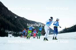 28.01.2024, Trentino, Italy (ITA): Henning Lie (NOR), Petter Northug Jr (NOR), Olli Tyrvaeinen (FIN), (l-r) - Ski Classics Marcialonga, Trentino (ITA). www.nordicfocus.com. © Vanzetta/NordicFocus. Every downloaded picture is fee-liable.