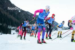 28.01.2024, Trentino, Italy (ITA): Klas Nilsson (SWE), Andreas Nygaard (NOR), (l-r) - Ski Classics Marcialonga, Trentino (ITA). www.nordicfocus.com. © Vanzetta/NordicFocus. Every downloaded picture is fee-liable.