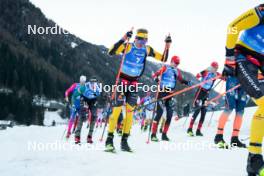 28.01.2024, Trentino, Italy (ITA): Herman Paus (NOR), Johan Hoel (NOR), Torgeir Sulen Hovland (NOR), (l-r) - Ski Classics Marcialonga, Trentino (ITA). www.nordicfocus.com. © Vanzetta/NordicFocus. Every downloaded picture is fee-liable.
