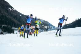 28.01.2024, Trentino, Italy (ITA): Emil Persson (SWE), Amund Hoel (NOR), Oskar Kardin (SWE), (l-r) - Ski Classics Marcialonga, Trentino (ITA). www.nordicfocus.com. © Vanzetta/NordicFocus. Every downloaded picture is fee-liable.