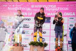 28.01.2024, Trentino, Italy (ITA): Magni Smedaas (NOR), Emilie Fleten (NOR), Kati Roivas (FIN), (l-r) - Ski Classics Marcialonga, Trentino (ITA). www.nordicfocus.com. © Vanzetta/NordicFocus. Every downloaded picture is fee-liable.
