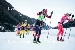 28.01.2024, Trentino, Italy (ITA): Emilie Fleten (NOR), Anniken Gjerde Alnes (NOR), Heli Heiskanen (FIN), (l-r) - Ski Classics Marcialonga, Trentino (ITA). www.nordicfocus.com. © Vanzetta/NordicFocus. Every downloaded picture is fee-liable.