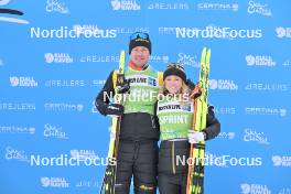18.02.2024, Groenklitt, Sweden (SWE): Amund Hoel (NOR), Emilie Fleten (NOR), (l-r) - Ski Classics Groenklitt ITT Orsa - Groenklitt (SWE). www.nordicfocus.com. © Reichert/NordicFocus. Every downloaded picture is fee-liable.