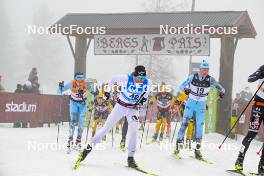 03.03.2024, Saelen-Mora, Sweden (SWE): Patrick Kristoffersen (NOR), Petter Northug Jr (NOR), Gustav Eriksson (SWE), (l-r) - Ski Classics Vasaloppet, Saelen-Mora (SWE). www.nordicfocus.com. © Reichert/NordicFocus. Every downloaded picture is fee-liable.