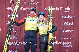 03.03.2024, Saelen-Mora, Sweden (SWE): Kasper Stadaas (NOR), Emilie Fleten (NOR), (l-r) - Ski Classics Vasaloppet, Saelen-Mora (SWE). www.nordicfocus.com. © Reichert/NordicFocus. Every downloaded picture is fee-liable.