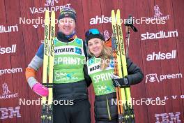 03.03.2024, Saelen-Mora, Sweden (SWE): Amund Hoel (NOR), Emilie Fleten (NOR), (l-r) - Ski Classics Vasaloppet, Saelen-Mora (SWE). www.nordicfocus.com. © Reichert/NordicFocus. Every downloaded picture is fee-liable.