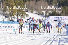 17.03.2024, Rena-Lillehammer, Norway (NOR): Kasper Stadaas (NOR), Oskar Kardin (SWE), Karstein Johaug (NOR), Thomas Bing (GER), Einar Kalland-Olsen (NOR), Axel Jutterstroem (SWE), (l-r) - Ski Classics Birkebeinerrennet, Rena-Lillehammer (NOR). www.nordicfocus.com. © Reichert/NordicFocus. Every downloaded picture is fee-liable.