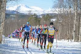 06.04.2024, Setermoen-Bardufoss, Norway (NOR): Victoria Carl (GER), Magni Smedaas (NOR), Jenny Larsson (SWE), Anikken Gjerde Alnes (NOR), Emilie Fleten (NOR), (l-r) - Ski Classics Reistadlopet, Setermoen-Bardufoss (NOR). www.nordicfocus.com. © Reichert/NordicFocus. Every downloaded picture is fee-liable.