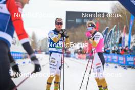 07.04.2024, Bardufoss-Finnsnes, Norway (NOR): Axel Jutterstroem (SWE), Thomas Oedegaarden (NOR), (l-r) - Ski Classics Summit 2 Senja, Bardufoss-Finnsnes (NOR). www.nordicfocus.com. © Reichert/NordicFocus. Every downloaded picture is fee-liable.