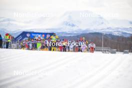 07.04.2024, Bardufoss-Finnsnes, Norway (NOR): Thomas Bing (GER), Amund Hoel (NOR), Johan Hoel (NOR), Thomas Oedegaarden (NOR), Stanislav Rezac (CZE), (l-r) - Ski Classics Summit 2 Senja, Bardufoss-Finnsnes (NOR). www.nordicfocus.com. © Reichert/NordicFocus. Every downloaded picture is fee-liable.