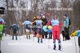 07.04.2024, Bardufoss-Finnsnes, Norway (NOR): Sofie Elebro (SWE), Julie Kvale Stoestad (NOR), Ane Appelkvist Stenseth (NOR), (l-r) - Ski Classics Summit 2 Senja, Bardufoss-Finnsnes (NOR). www.nordicfocus.com. © Reichert/NordicFocus. Every downloaded picture is fee-liable.