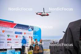 07.04.2024, Bardufoss-Finnsnes, Norway (NOR): Event Feature: a helicopter over the ceremony - Ski Classics Summit 2 Senja, Bardufoss-Finnsnes (NOR). www.nordicfocus.com. © Reichert/NordicFocus. Every downloaded picture is fee-liable.